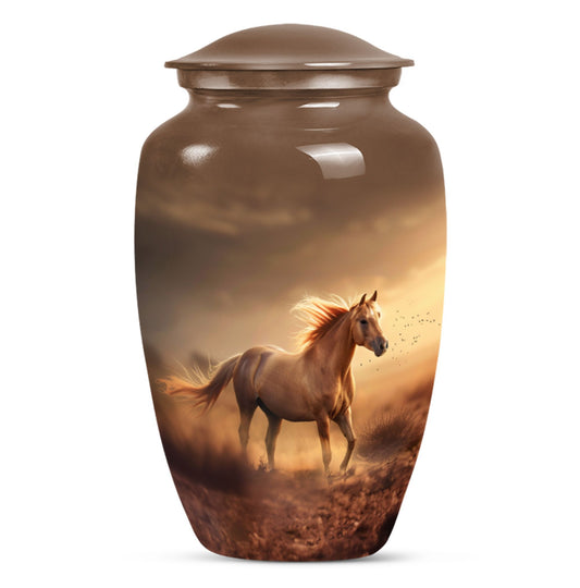 Horse Theme Large Urn 10 Inch