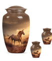 Horse Theme Large Urn With 2 Keepsake Urn