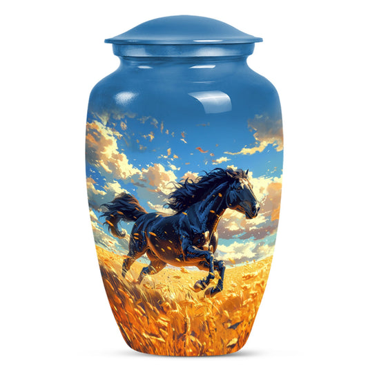 Horse Theme Large Urn 10 Inch