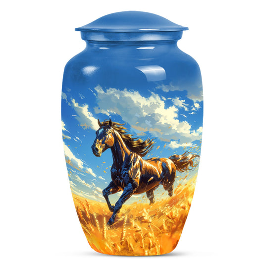 Horse Theme Large Urn 10 Inch