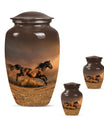 Horse Theme Large Urn With 2 Keepsake Urn
