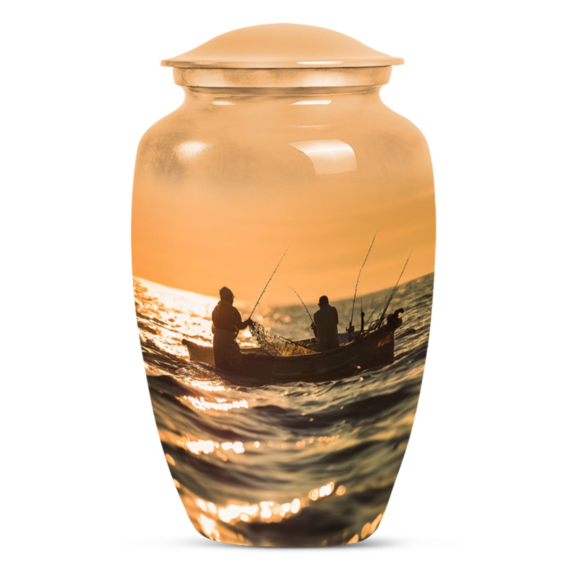 Fishing Theme Large Urn 10 Inch