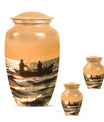 Fishing Theme Large Urn With 2 Keepsake Urn