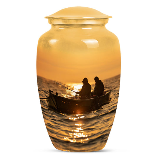 Fishing Theme Large Urn 10 Inch
