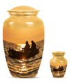 Fishing Theme Large Urn With 1 Keepsake Urn