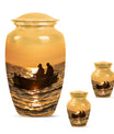 Fishing Theme Large Urn With 2 Keepsake Urn