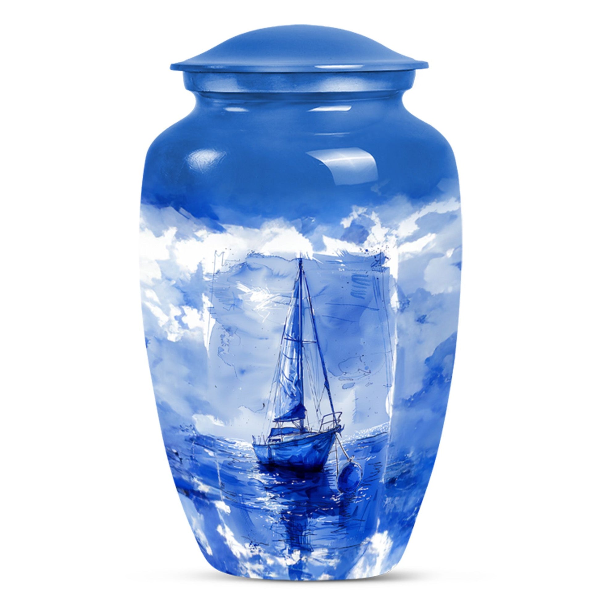 Fishing Theme Large Urn 10 Inch