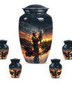 Fishing Theme Large Urn With 4 Keepsake Urn
