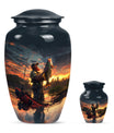 Fishing Theme Large Urn With 1 Keepsake Urn