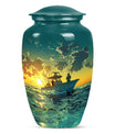 Fishing Theme Large Urn 10 Inch