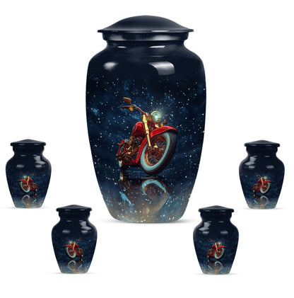 Fishing Theme Large Urn With 4 Keepsake Urn