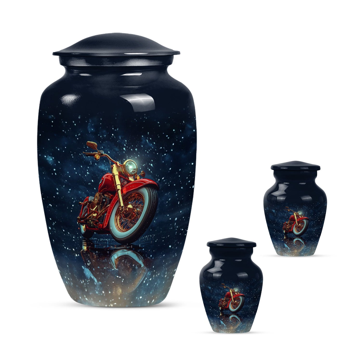 Fishing Theme Large Urn With 2 Keepsake Urn