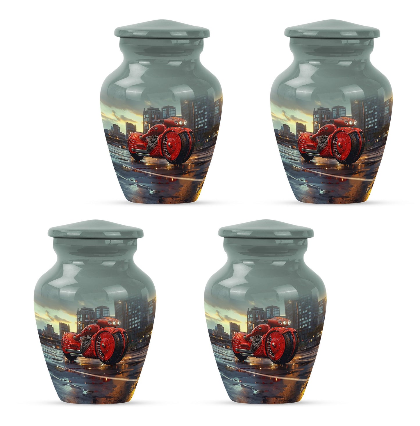 Motorcycle Theme 3 Inch Keepsake Pack of 4