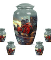 Motorcycle Theme Large Urn With 4 Keepsake Urn