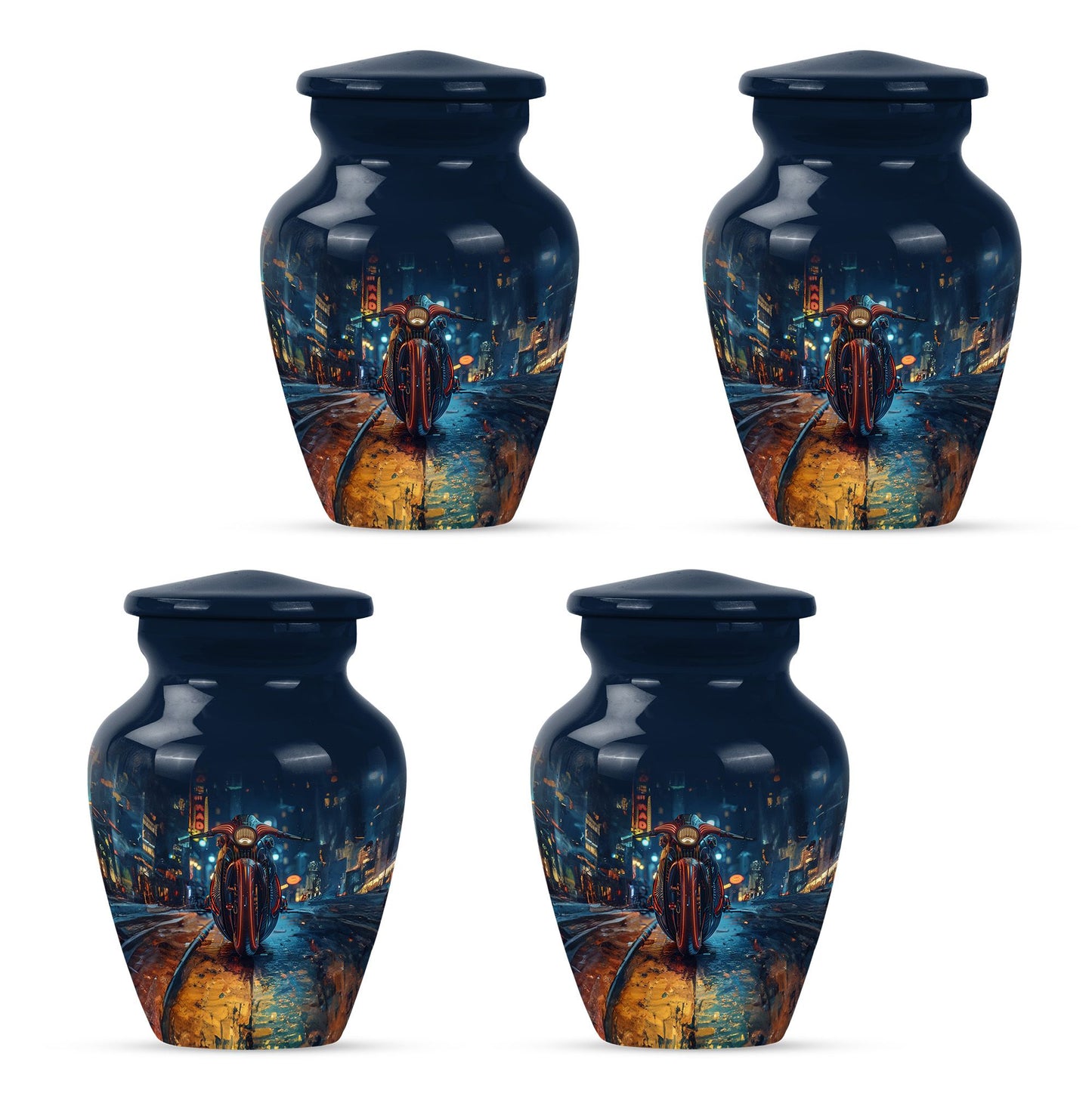 Motorcycle Theme 3 Inch Keepsake Pack of 4