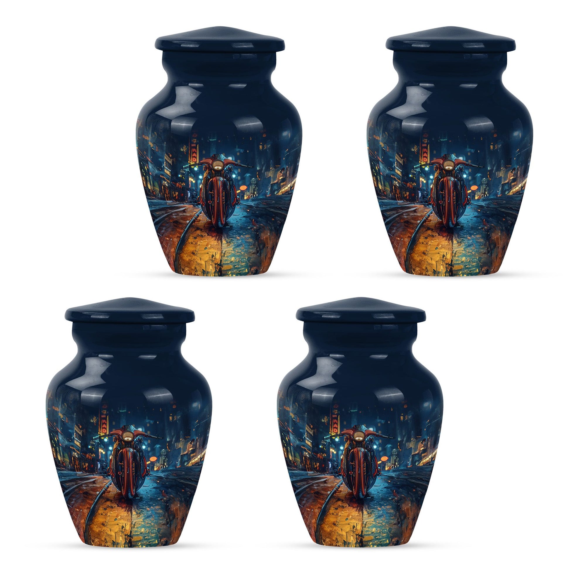 Motorcycle Theme 3 Inch Keepsake Pack of 4