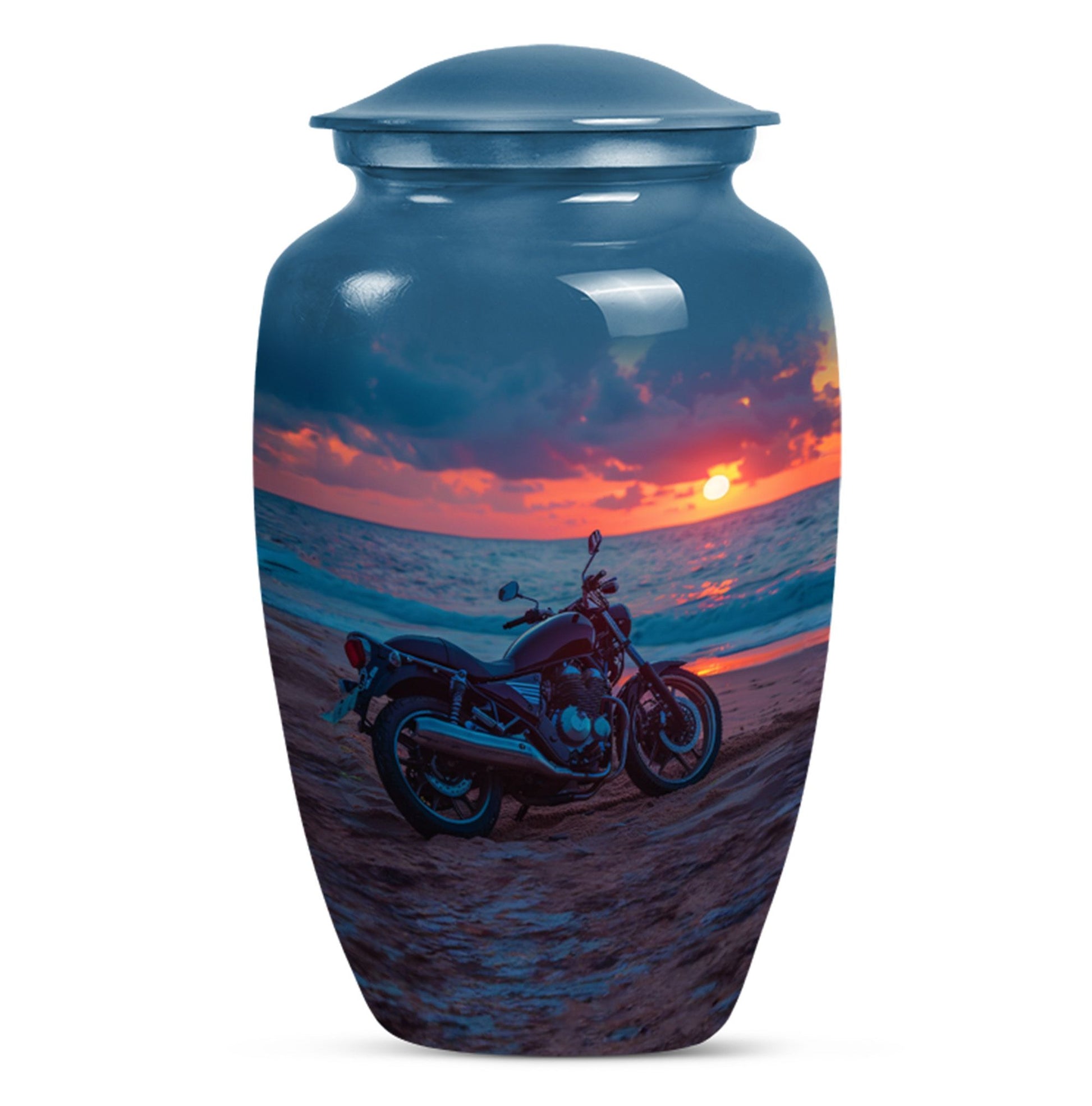 Motorcycle Theme Large Urn 10 Inch