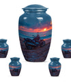 Motorcycle Theme Large Urn With 4 Keepsake Urn