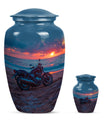 Motorcycle Theme Large Urn With 1 Keepsake Urn
