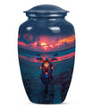 Motorcycle Theme Large Urn 10 Inch