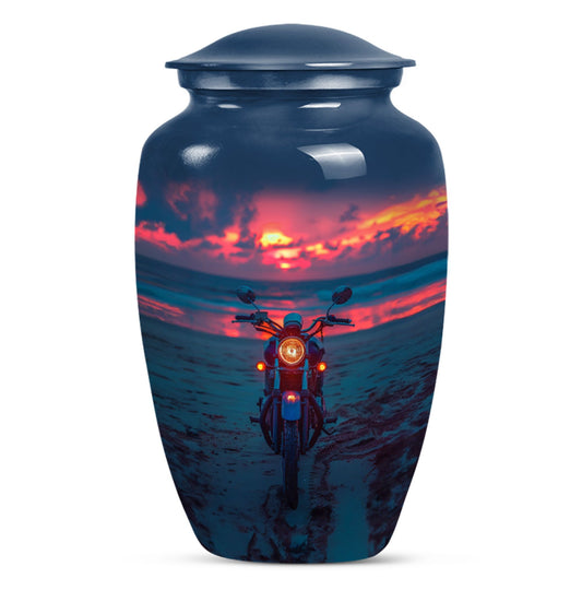 Motorcycle Theme Large Urn 10 Inch