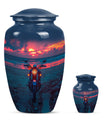 Motorcycle Theme Large Urn With 1 Keepsake Urn