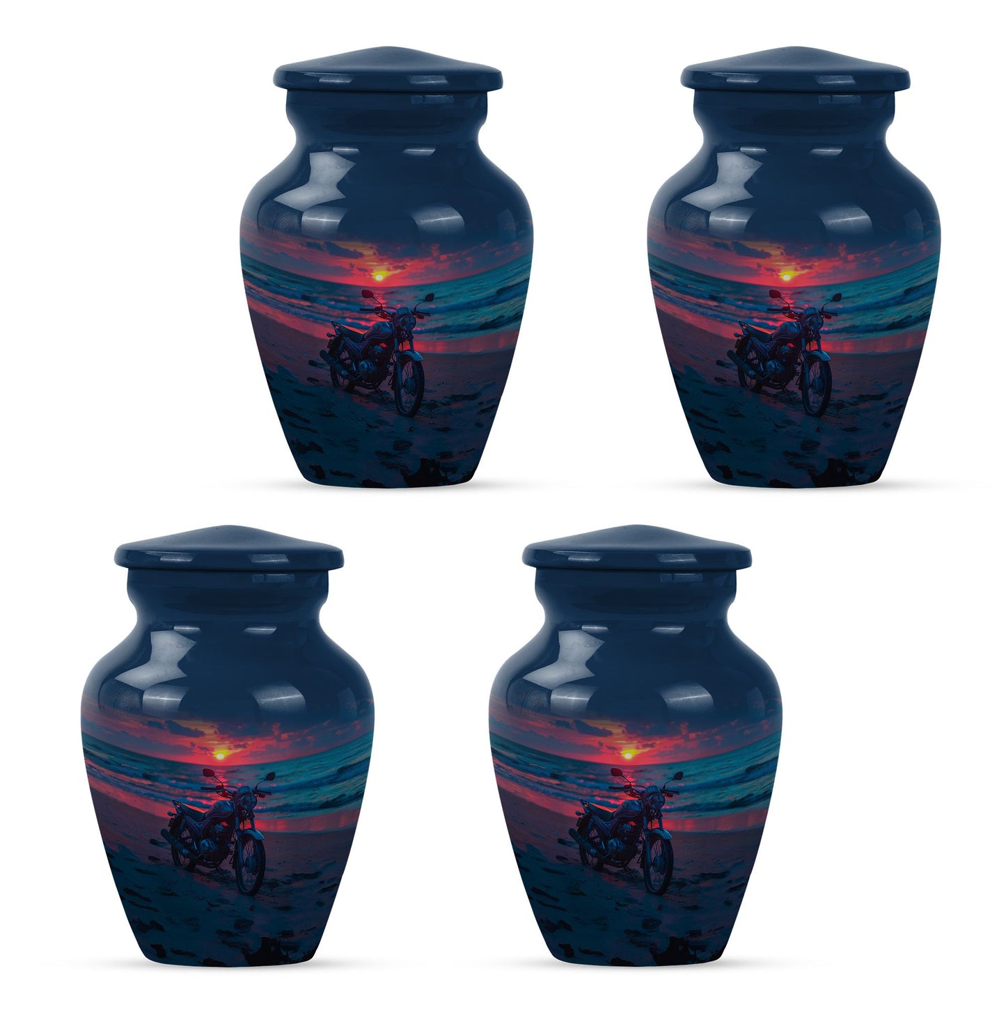 Motorcycle Theme 3 Inch Keepsake Pack of 4
