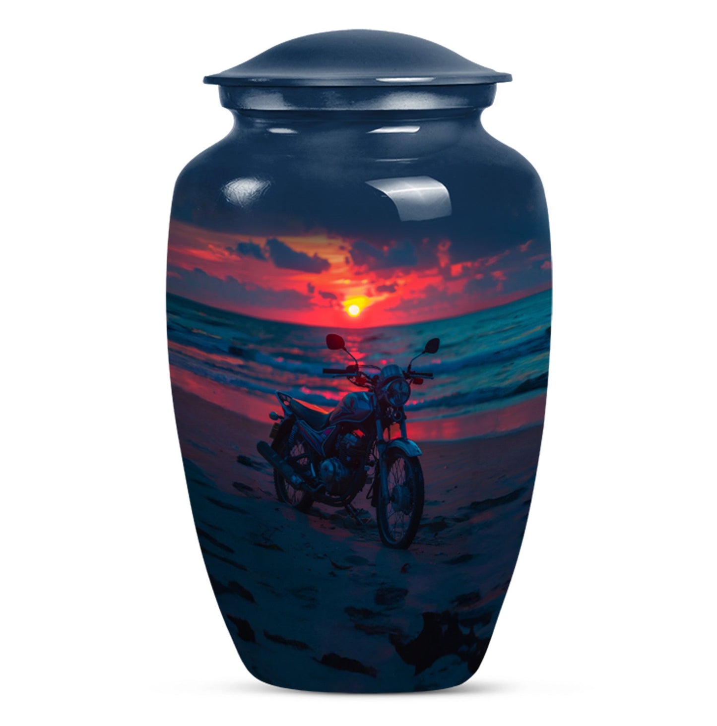Motorcycle Theme Large Urn 10 Inch