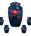 Motorcycle Theme Large Urn With 4 Keepsake Urn
