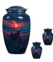 Motorcycle Theme Large Urn With 2 Keepsake Urn