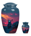 Motorcycle Theme Large Urn With 1 Keepsake Urn