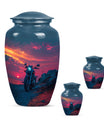 Motorcycle Theme Large Urn With 2 Keepsake Urn
