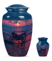 Motorcycle Theme Large Urn With 1 Keepsake Urn
