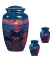 Motorcycle Theme Large Urn With 2 Keepsake Urn