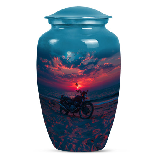 Motorcycle Theme Large Urn 10 Inch