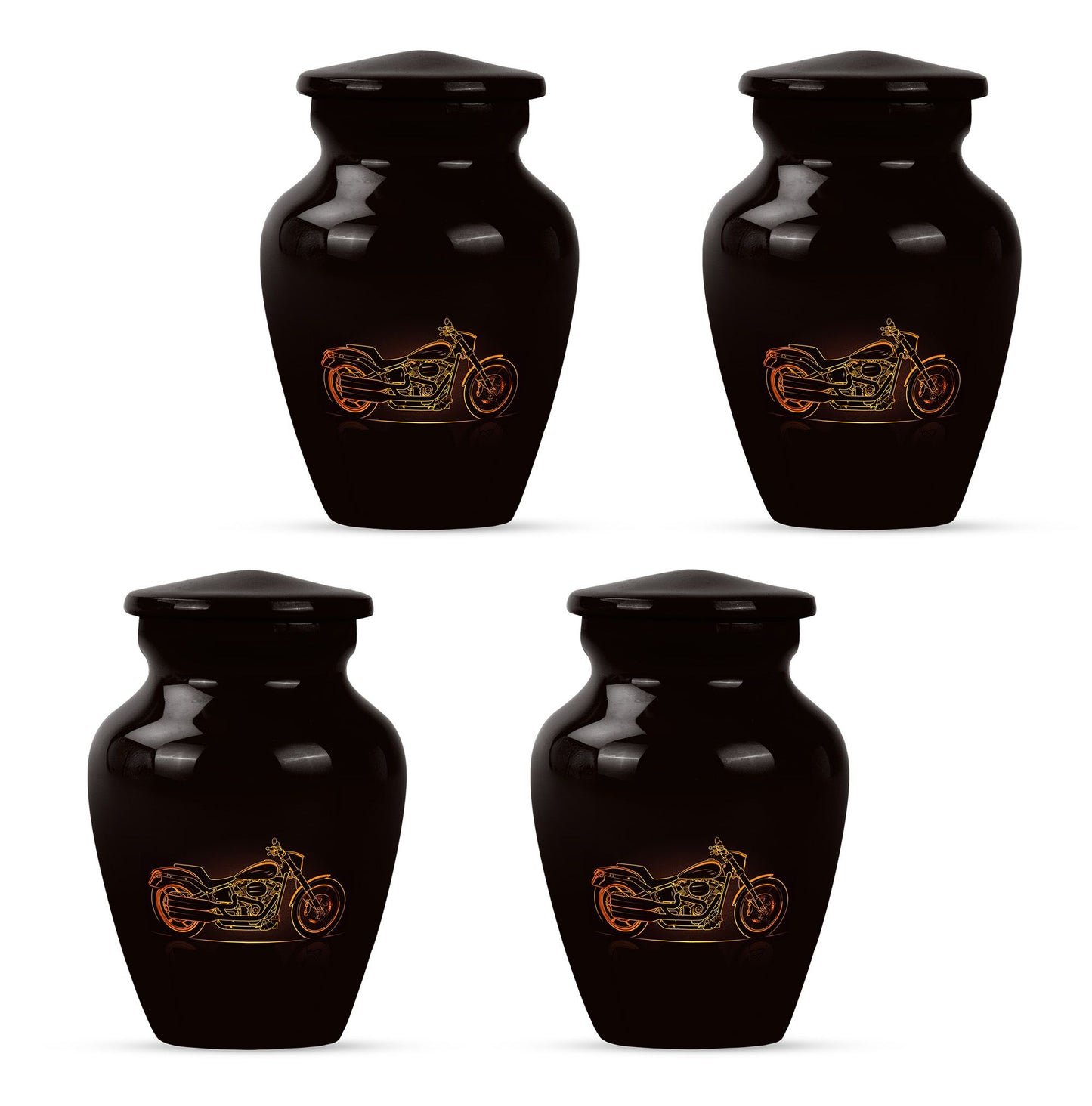 Motorcycle Theme 3 Inch Keepsake Pack of 4