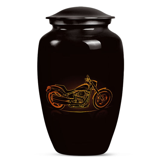 Motorcycle Theme Large Urn 10 Inch