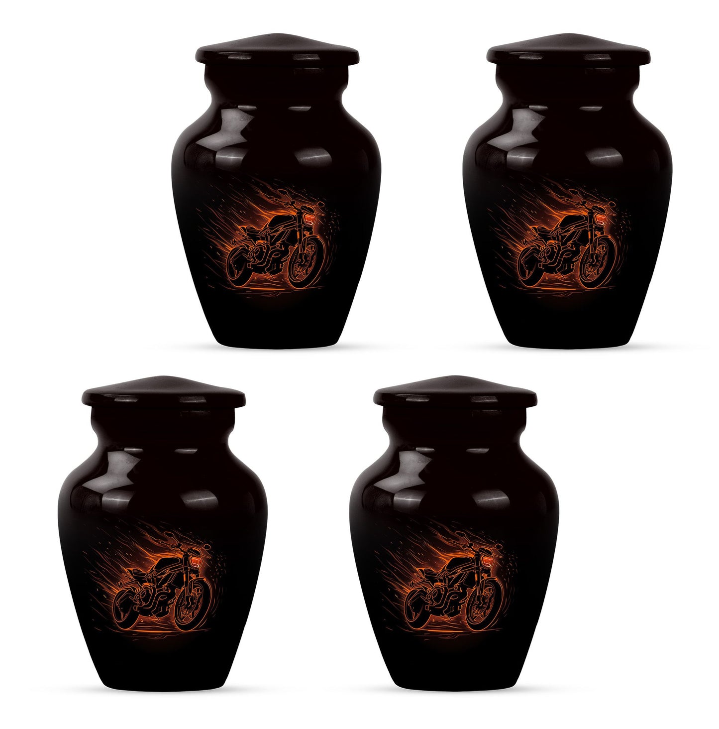 Motorcycle Theme 3 Inch Keepsake Pack of 4