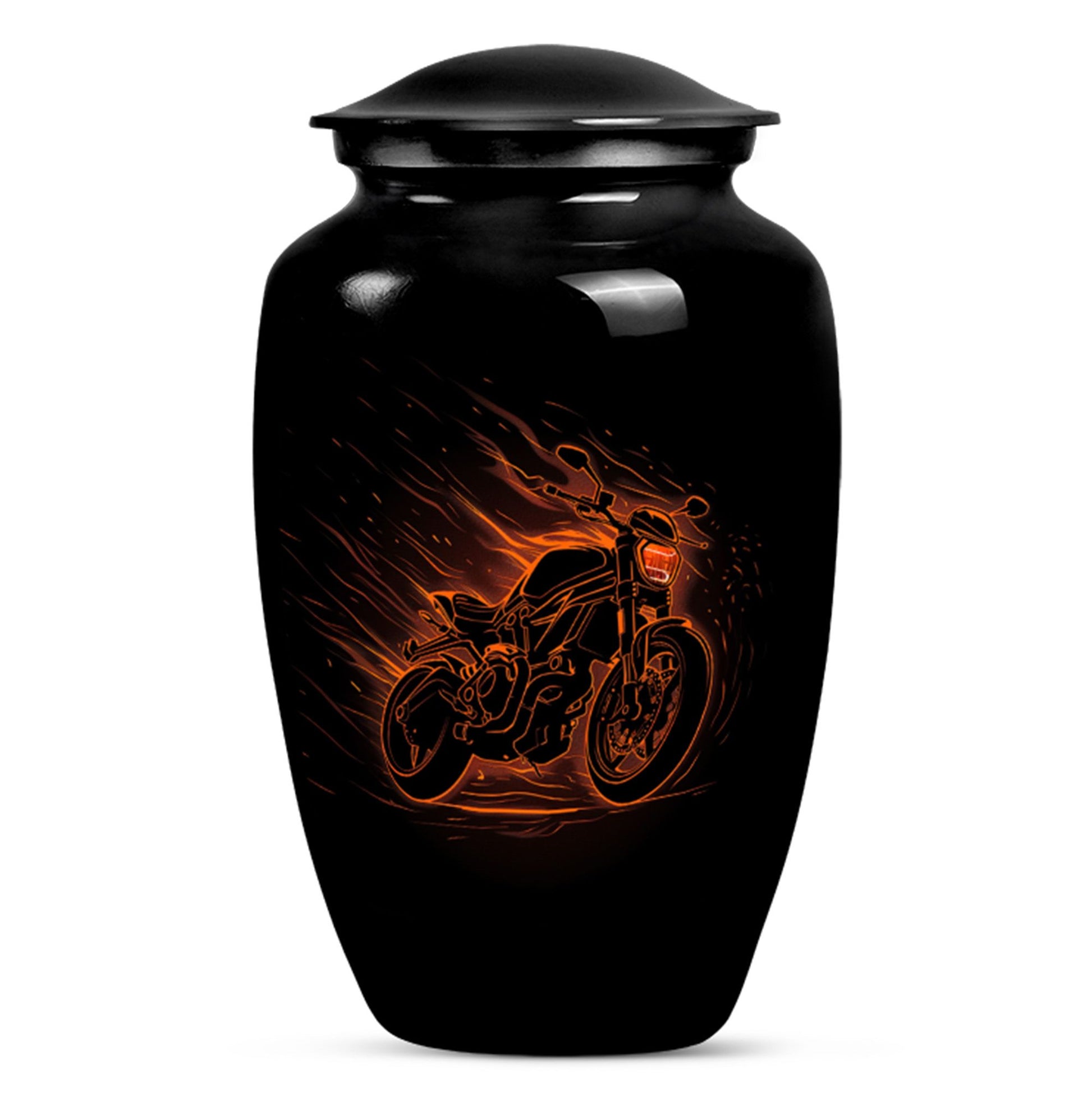 Motorcycle Theme Large Urn 10 Inch
