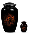 Motorcycle Theme Large Urn With 1 Keepsake Urn