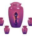 Motorcycle Theme Large Urn With 4 Keepsake Urn