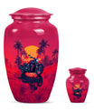 Motorcycle Theme Large Urn With 1 Keepsake Urn