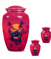 Motorcycle Theme Large Urn With 2 Keepsake Urn