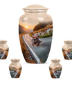 Motorcycle Theme Large Urn With 4 Keepsake Urn