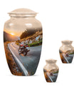 Motorcycle Theme Large Urn With 2 Keepsake Urn