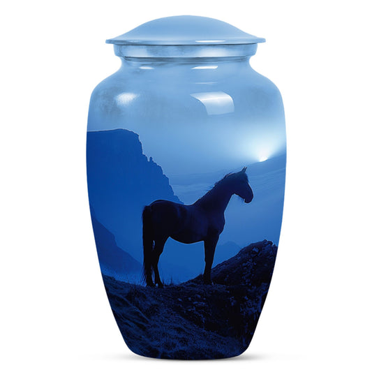 Horse Theme Large Urn 10 Inch