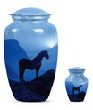 Horse Theme Large Urn With 1 Keepsake Urn