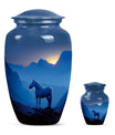 Horse Theme Large Urn With 1 Keepsake Urn