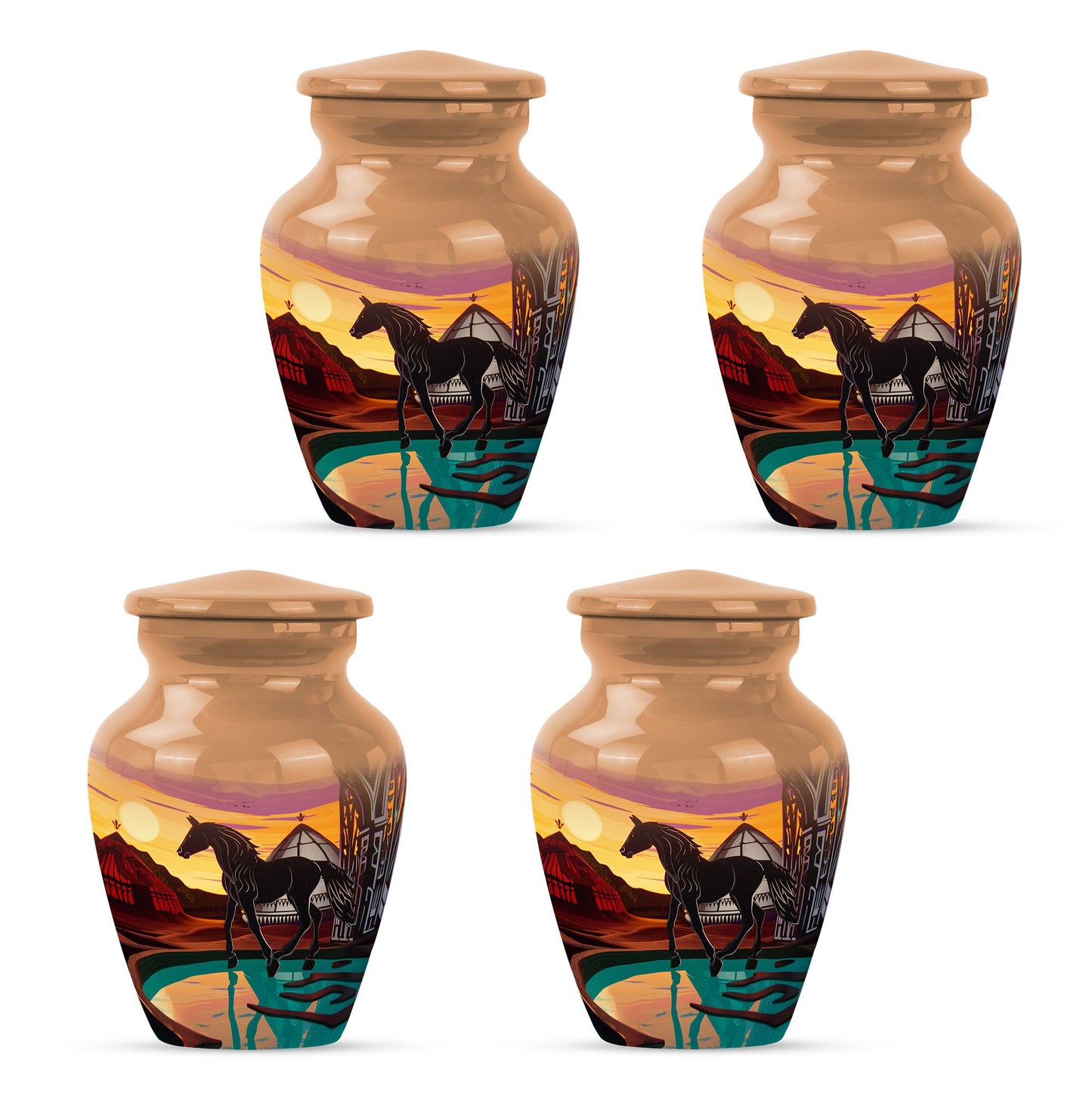 Horse Theme 3 Inch Keepsake Pack of 4