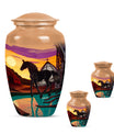 Horse Theme Large Urn With 2 Keepsake Urn